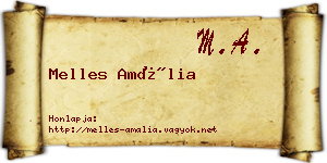 Melles Amália névjegykártya